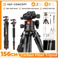 K&F CONCEPT Professional Carbon Fiber Tripod for DSLR Camera Stand 15kg/33lbs Max Load with 360° Ball Head Photography Camcorder