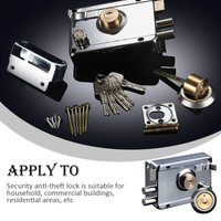 Antique Smooth Lock Household Front Door Padlock Heavy-Duty Gear with Key Universal House Locking Accessories