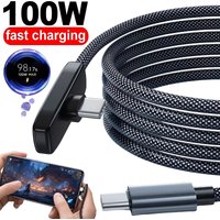 Type C To Type C 100W 6A Fast Charging Data Cable 90° Elbow Android Phone for Samsung Xiaomi USB C Cord for iPhone 17 16 15
