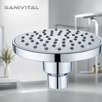 SANIVITAL 360° Rotatable Fixed Rain Shower Head Anti-Clog Silicone Nozzles High Flow Bathroom Head Only