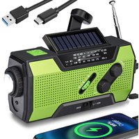 Portable Emergency Radio Multifunction AM/FM Radio Solor Hand Crank USB Rechargeable Torch Flashlight Reading Lamp SOS Alarm