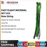 Akusta BCY652 ILF Recurve Bow String AMO 62-70 Inch 12 14 16 18 Strands Black-Green for Archery Target Shooting