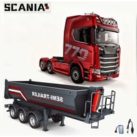 2026 New Huina 1501 1509 Scania 770S Full Scale RC Large Truck Trailer Flat Dump Bucket Model Electric Truck Toy High end Gift image 4