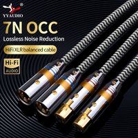 1 Pair Hi-End 7N OCC Silver-plating Xlr Balanced Audio Cable 3 Pin 2 XLR Male To Female Audio Cable for Microphone Amplifier