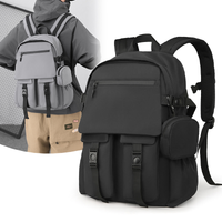 Modischer einfacher Herrenrucksack – großes Fassungsvermögen, Laptopfach, mehrere Taschen, geeignet für Studenten und Reisen