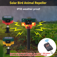 Solar Birds Beast Repeller with Flashing Light Wild Animal Deterrent 360-degree Induction Alarm IP55 for Wild Boar Rabbit Deer