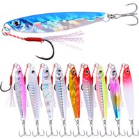3/5/8pcs Metal Jig Fishing lure Set 7g 10g 14g 21g 28g 40g Sea Shore Casting Jigging lures Jigs Spoon Saltwater Artificial Bait