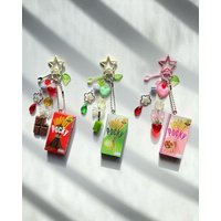 Charming handmade beaded pocky keychains Y2K