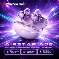 Monster Airstar A02 OWS Ear Clip Earphones 360° HiFi Stereo Wireless Bluetooth 6.0 headphone IPX4 Waterproof Sports EarBuds TWS