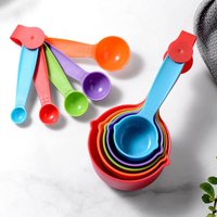 10Pcs Measuring Spoons Colorful Plastic Measuring Cups Useful Sugar Cake Baking Spoon Kitchen Measuring Tool DIY Baking Supplies