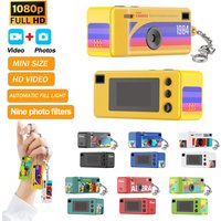 Digital Camera 0.96 Inch Mini Keychain Camera Retro Support Memory Card 1080P Very Small Camcorder Video Recorder with Flash
