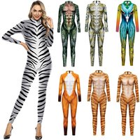 Halloween Animal Jumpsuit Snake Cosplay Costume Tiger Bodysuit Spandex Jumpsuit Party Carnival Stage Performance Dress Up image 4