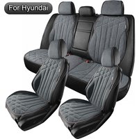Kompletter Satz Autositzbezüge für 5 Sitze, passend für Hyundai Tucson, Kona, i20, i30, i10, Santa Fe, Bayon, Nexo, Autositzbezüge aus synthetischem Moschus-Wildleder für Vordersitze und Rücksitze.