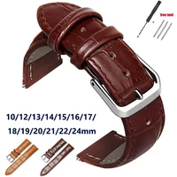 Genuine Calfskin Strap Slub Pattern Watch Accessories 10/12/13/14/15/16/17/18/19/20/21/22/24mm Universal Watchband/