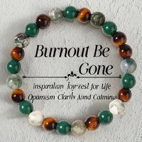 Burnout Relief Healing Crystal Bracelet | Agate & Tiger's Eye Beaded Bracelet for Daily Emotional Calm & Positive Energy