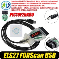 ELS27 FORScan USB Scanner PIC18F25K80 OBDII Code Reader Multi-Language For Ford/Mazda/Lincoln/Mercury Vehicle ELS327 USB Scanner