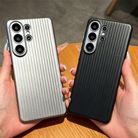 Luxury Luggage Striped Texture Corrugated Matte Thin Case for Samsung Galaxy S26 S25 S24 S23 Ultra Plus Hard PC Shockproof Cover