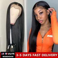 360 Full Lace Frontal Wig Brazilian Bone Straight 13x4 13x6 Transparent HD Lace Front Human Hair Wig For Black Women Pre Plucked