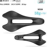 AliExpress RYET Ultralight 58g Full Carbon Saddle 3K Weave Oval 6.5X8.5(mm), 242/122 (mm) Saddle for Road mountain recreation urban bike