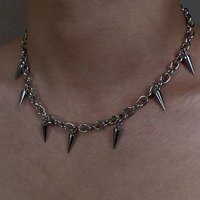 Punk Aesthetic Rivet Stud Necklace Men Choker Cool Hip Hop Women Rivet Pendant Necklace Gothic Jewelry Accessories Gifts