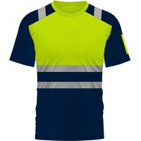Striped imitation work clothes 3D sport quickdry breatha menTshirt construction road administration outdoor safety clothing top