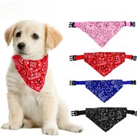 Adjustable Printed Pet Triangle Bandana Scarf, Soft Saliva Neckerchief Collar for Puppies Kittens Small Dogs Cats Daily Wear
