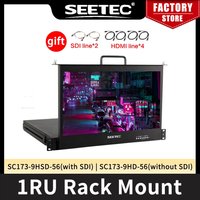 SEETEC 17.3 Inch 1RU Pull Out Rack Mount Monitor Full HD 1920x1080 SC173-HSD-56 for Broadcast Director Monitor