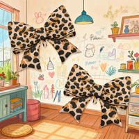 2 pieces of 38 inch leopard print bow aluminum foil balloons, suitable for decorating birthday party themed activities