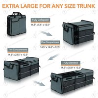 Fully waterproof foldable large car storage SUV trunk organizer built-in leak-proof cooler bag