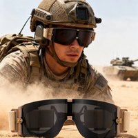 X800 Tactical Goggles with 3 Lenses - Shooting, Military Style, Airsoft, Anti-Fog & Shatterproof for Outdoor Sports & CS Games