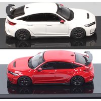 HJ64 1/64 Scale Honda Civic Type R FL5 Racing Black Package Diecast Car Model Toy Vehicles Metal Acrylic Box Hobby Japan Gifts