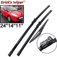 Erick's Wiper LHD Front & Rear Wiper Blades For Ford KA MK2 2009 - 2015 Windshield Windscreen Window Rain Brushes 24''+14''+11''