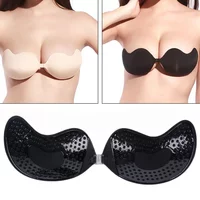 Invisible Push Up Bra For Women Breathable Bra Pads Silicone Bra Backless Strapless Bra Seamless Front Closure Bralette With Box