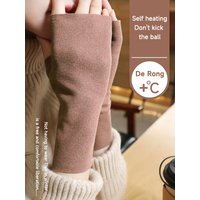 AliExpress NONE 1pair Woman Half-finger Gloves Autumn Winter Warm Gloves Thick Soft Fingerless Gloves For Typing Writing Games Outdoor Cycling