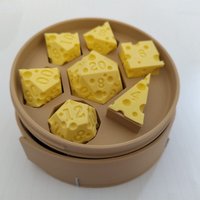 Cheese Dice Portable Cheese Creative Multi-face Digital Board Game Accessories Dice Box D4 D20 Set Miniature Convenient To Carry