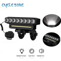 5/8 LED Bike Front Light Cycling Headlight with 120dB Horn 6 Lighting Modes MTB Road Bicycle Bell Front Light Easy to Install