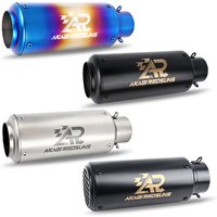 AliExpress NONE 38/51MM Universal Motorcycle Exhaust Muffler Stainless Steel Slip On Muffler For Scooter Dirt Bike ATV Burnt Blue Silver Black