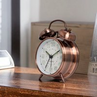 1pc 4.5 inch retro electroplating metal alarm clock, luminous dial, loud volume wake-up alarm clock (excluding battery)