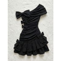 Sexy Dresses Y2k Ball Gown Goth 2000s Vintage Women's Dress Punk Slim Bow Backless Summer Harajuku Short Skirt Emo Hot Girl Chic