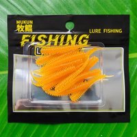 MUKUN Fishing Lure 15pc Artificial Soft Lure 45mm/0.5g Swimbait Tail Grub Lures Bait for Carp Bass Fishing Accessorie