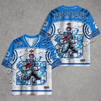 Demon Slayer Anime Series Akaza Oversize V-Neck Jersey Unisex Streetwear Daily Casual Outfit T-shirt for Anime Fans Kpop Tops