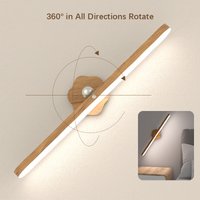 Imitation Solid Wood Magnetic Touch Light,2 Dimmable Brightness Levels,Type‑C Rechargeable,For Bathroom, Living Room, Kitchen
