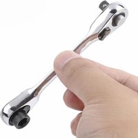 2 in 1 72T Mini Ratchet Wrench, 90° Right Angle Small Ratchet Screwdriver 1/4" Drive Ratcheting Socket Wrench for Tight Place