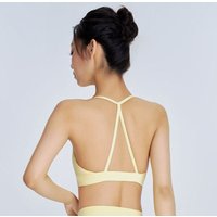 DANCEFISH Triangle Decoration Beautiful Back Nylon Sport Top Fitness Training Gym Clothing Yoga Bra