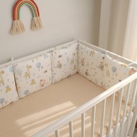 Baby Bed Bumper Newborn Bed Guardrail Anti-collision Removable Washable Baby Bed Safety Rails 6Pcs