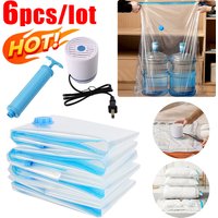 Folding Compressed Organizer Reusable Vacuum Storage Bags Dustproof Space Saving Hand Pump Blankets Clothes Pillows Organizer