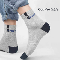 Sock For Men Sport Breathable Soft Letter Fashion Sneakers Middle Tube Stocking Towel Sox Summer Running