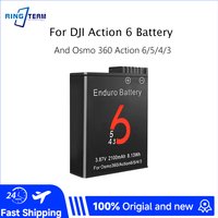 3.87V 2100mAh Camera Battery Dual Slot Charger Bundle for DJI Osmo Action 6 5 4 3 360 Action Sports Camera Accessories
