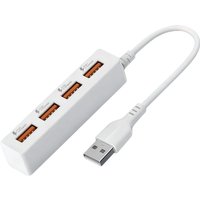 USB 2.0 4-Port Power Strip Charging Extension Cable USB Hub Multi-Port Socket with Power PC Computer Accessories
