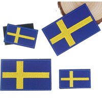 5/1 Pieces Swedish Flag Embroidered Patch Sweden Hook & Loop Shoulder Badge Applique for Clothes